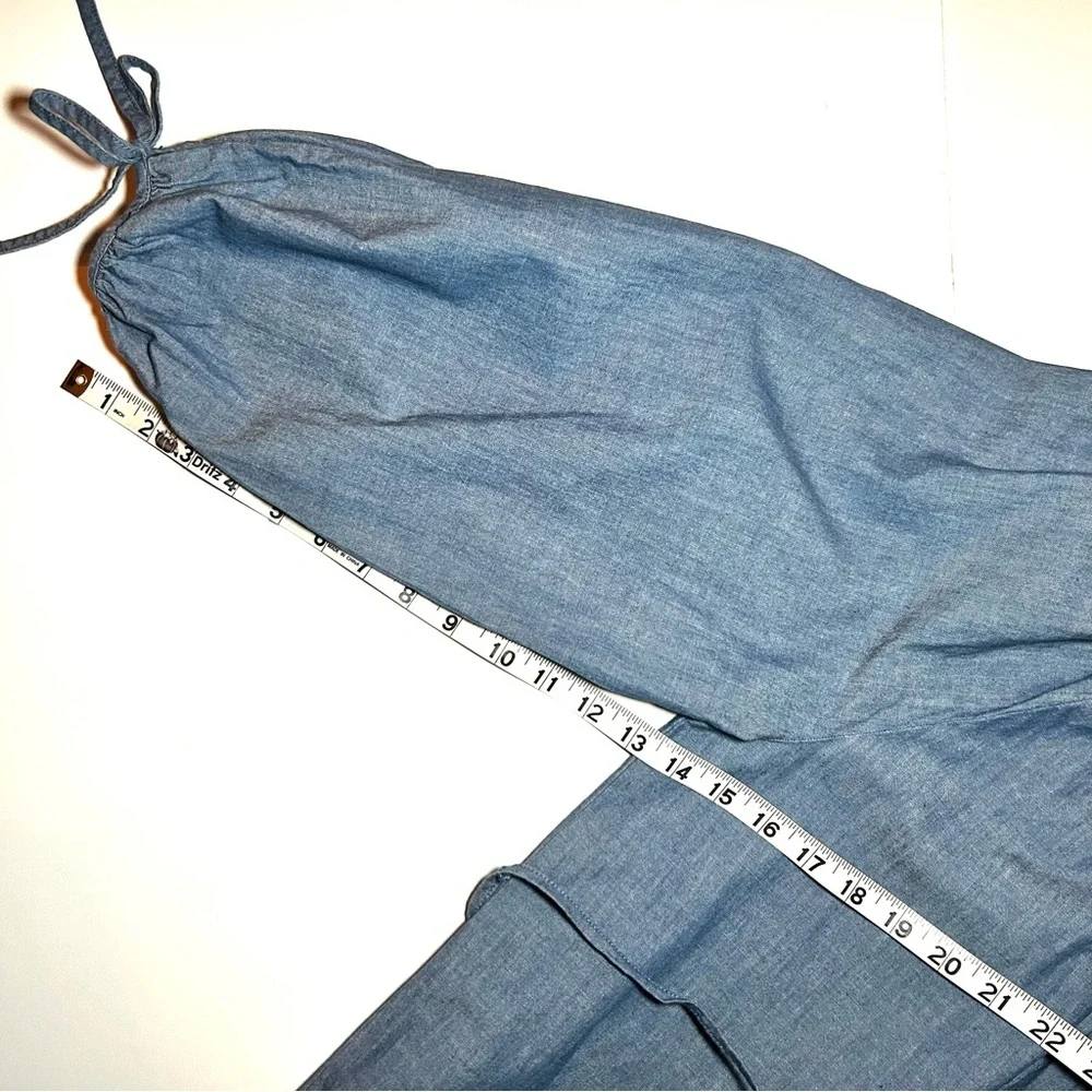 🌸NWT J. Crew Button Down Chambray Dress. Tie Waist. Size: Petite Medium - Picture 13 of 16